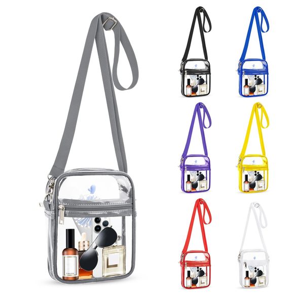 Clear Crossbody Bag Purse Adjustable Shoulder Strap Concerts, Sports B) - Picture 1 of 6